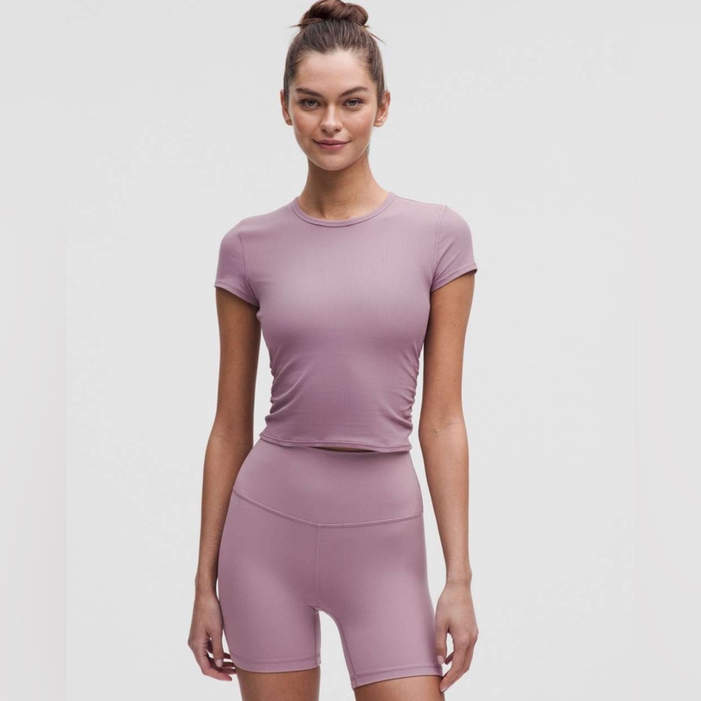 All It Takes Back-Twist Ribbed Short-Sleeve Shirt